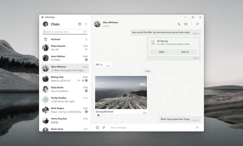 Aplikacja desktopowa WhatsApp