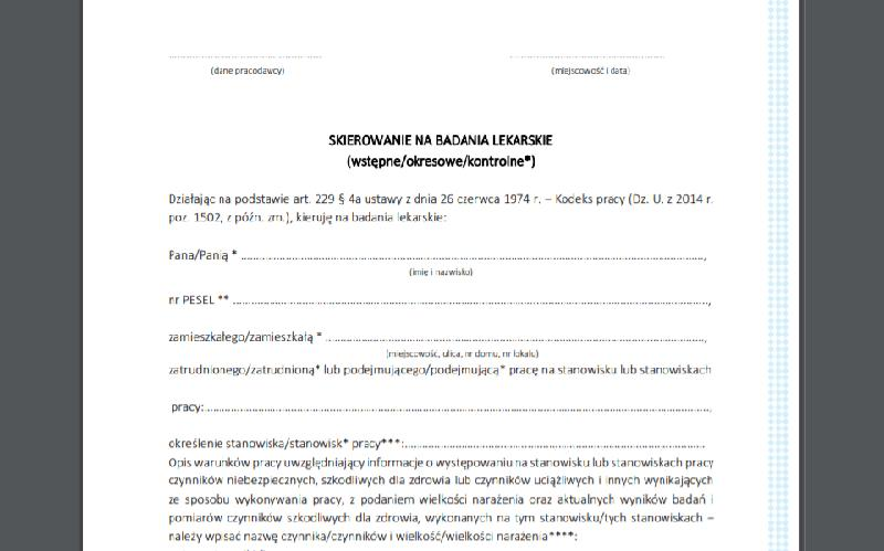 Badania okresowe pracowników