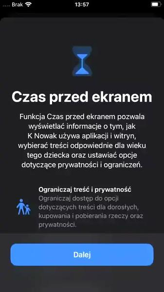 Czas przed ekranem iPhone Mac