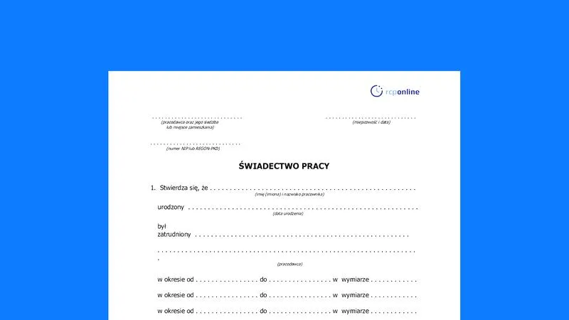 Duplikat świadectwa pracy