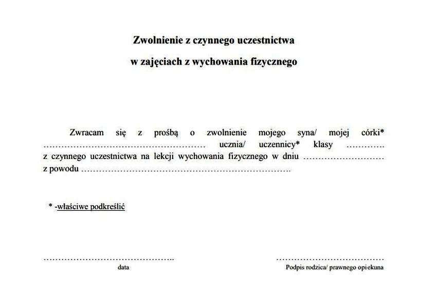 Informacje w zwolnieniu
