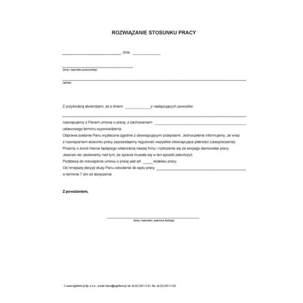 Likwidacja stanowiska pracy