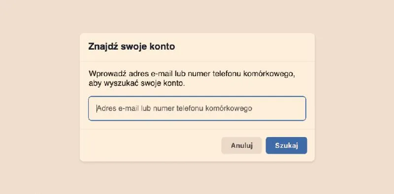 Odzyskiwanie konta na Facebooku