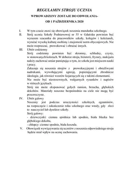 Prawo a wygląd uczniów