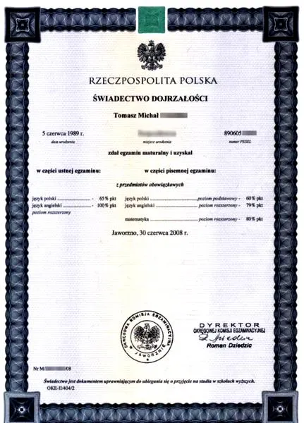 Świadectwo maturalne